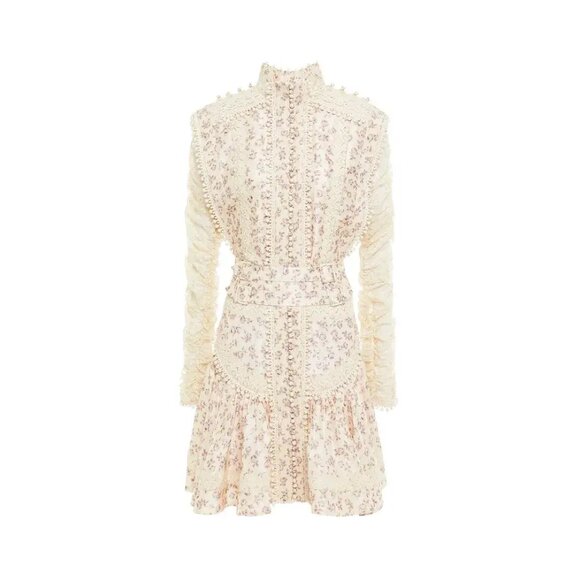 Zimmermann Sabotage Shirt Dress Floral Silk Mini Dress Size AU 1 US 6 NEW - Picture 3 of 14